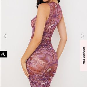 Elodie Purple Swirl Gathered Beach Dress